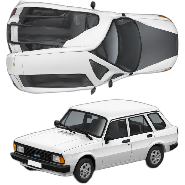 Lada 2105 in white emoji