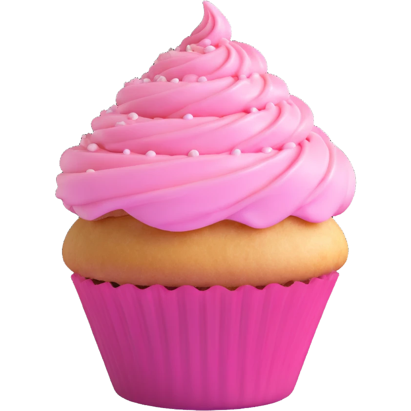 cupcake with pink icing emoji