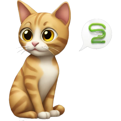 Cat with playing crypto trading in computer emoji