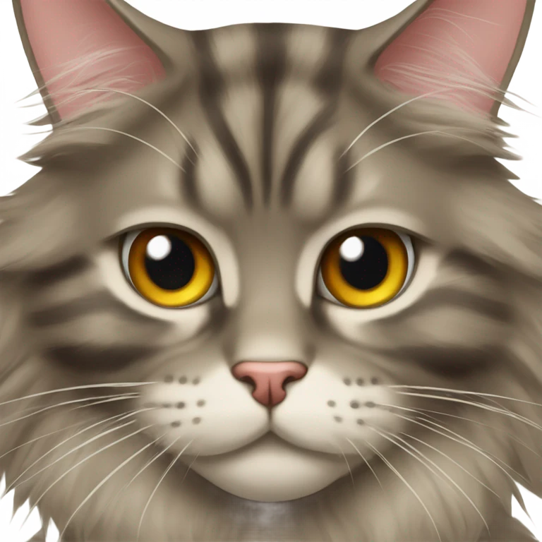 Maine Coon with a stupid face emoji