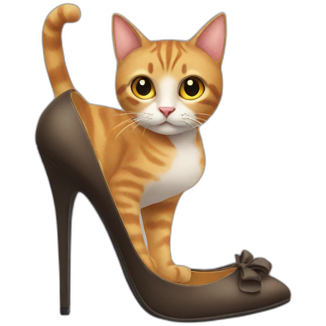 Cat on high heels emoji