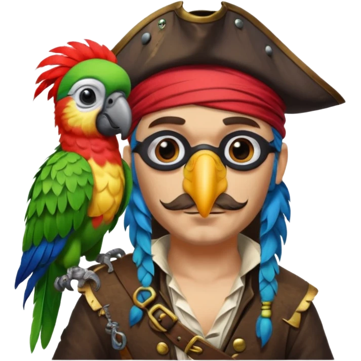 pirate and parrot emoji