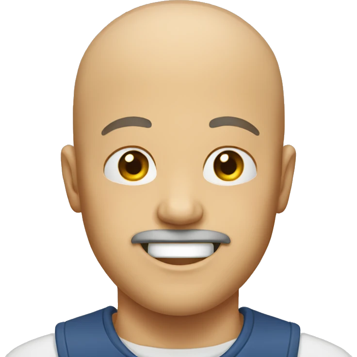 A bald man with his mouth open  emoji