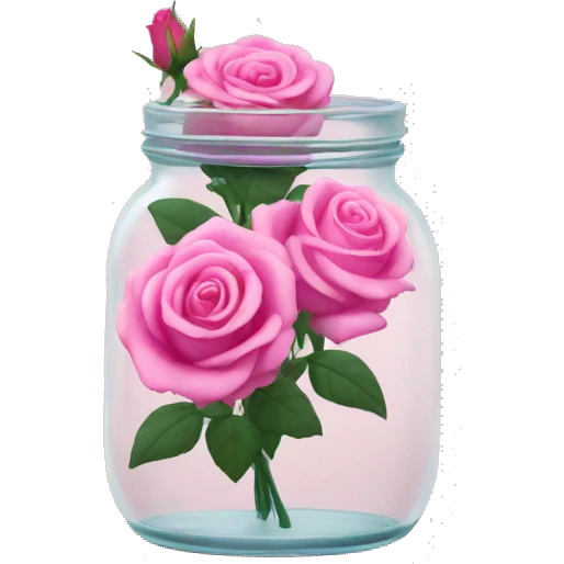 Pink roses in jar  emoji