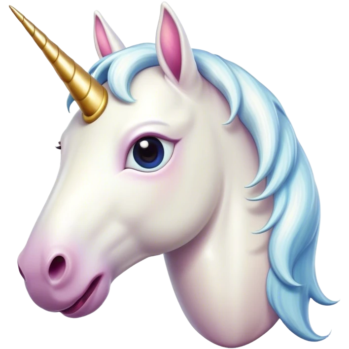 Cinematic Comical White Unicorn Portrait Emoji, Head tilted dramatically with an exaggeratedly amused expression, featuring a slender, radiant form with a playfully sparkling horn and wide, comically expressive eyes full of enchanting disbelief, Simplified yet hilariously expressive features, highly detailed, glowing with a slightly sassy magical glow, high shine, dramatic yet playful, stylized with an air of cheeky mythic mischief, soft glowing outline, capturing the essence of a meme-worthy white unicorn that looks ready to prance its way into viral fame! emoji