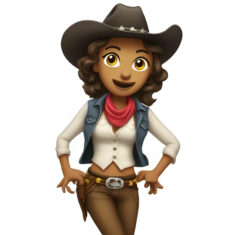 A dancing cowgirl  emoji