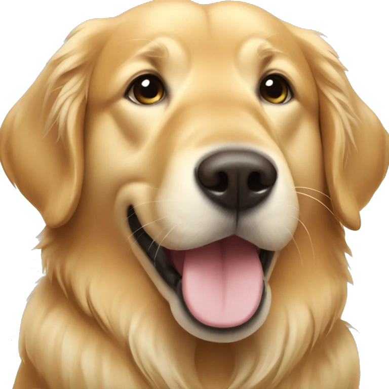Golden retriever with log in its mouth emoji