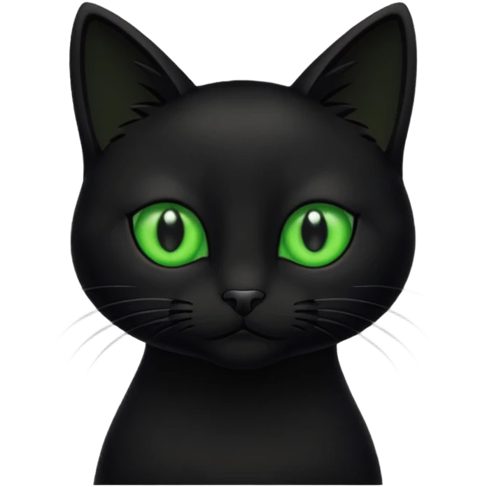 Small black cat with green eyes emoji