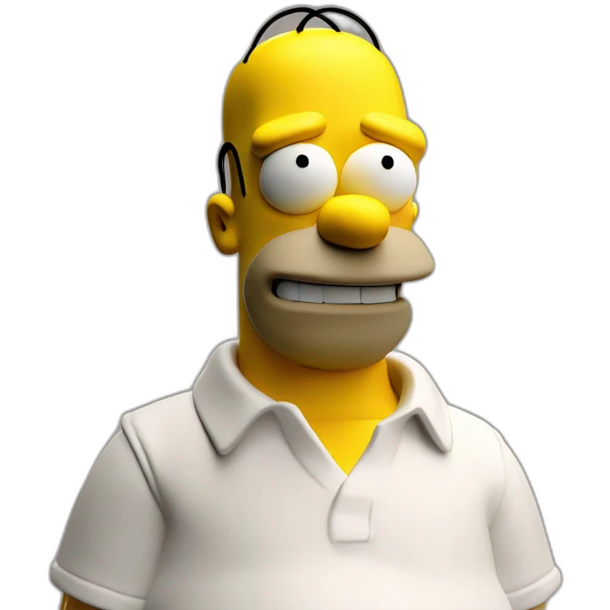 homer simpson matte clay 3d render soft light emoji