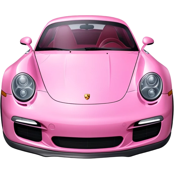 full view of a pink porsche sports car emoji