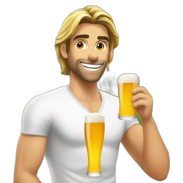 camille lacourt with a beer emoji