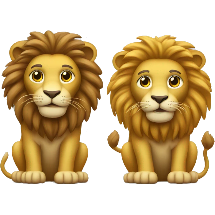 two lion doing shoppig onine on pc emoji