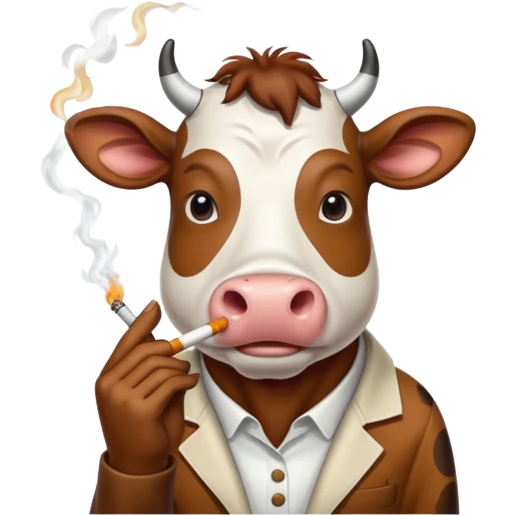 Gay cow smoking emoji