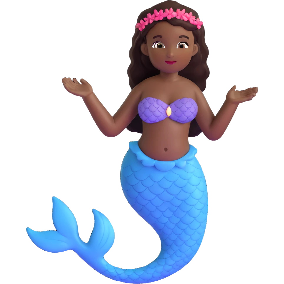 black mermaid with dark skin emoji
