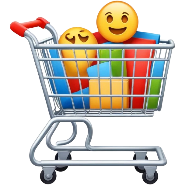 shopping app icon with cart emoji