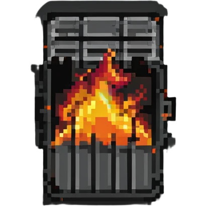 shipping container on fire emoji