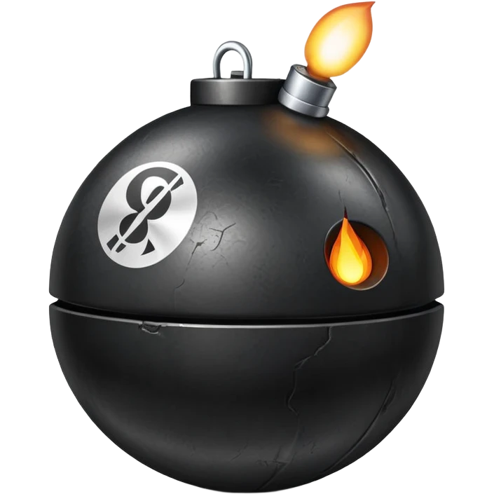 classic round black bomb with a lit fuse emoji
