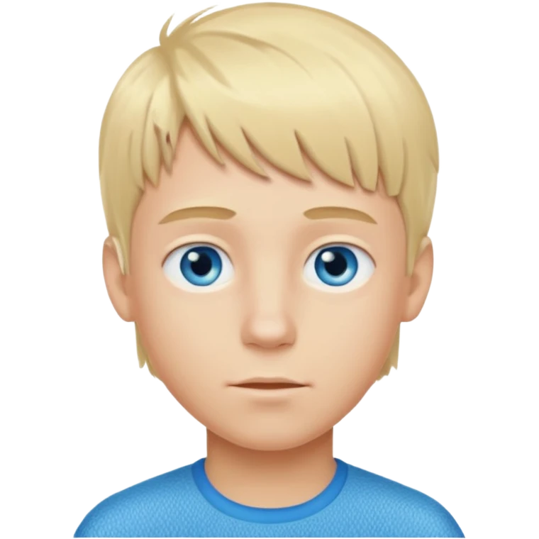 Make me a blond boy with blue eyes and a bit of a fringe emoji