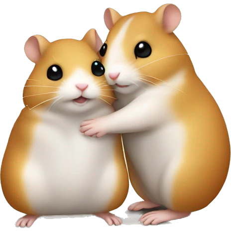 two hamsters hug emoji
