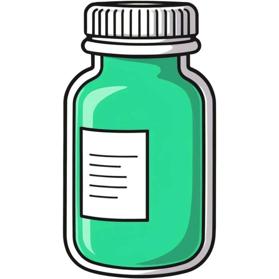 medicine bottle with label emoji