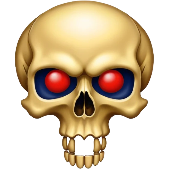 skull colored in New Orleans Pelicans basketball team colors - navy blue, gold, and red emoji