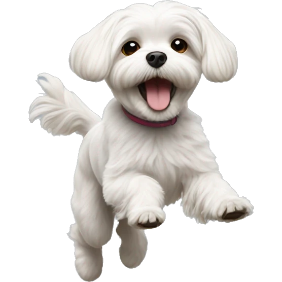 Maltese jumping on back legs emoji