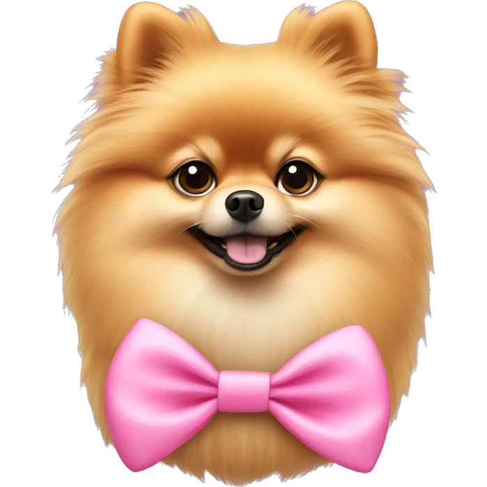 pomeranian with pink bow emoji