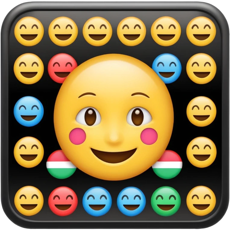 Create a realistic emoji of a device detecting different languages by analytics  emoji