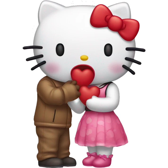 Hello kitty kissing emoji