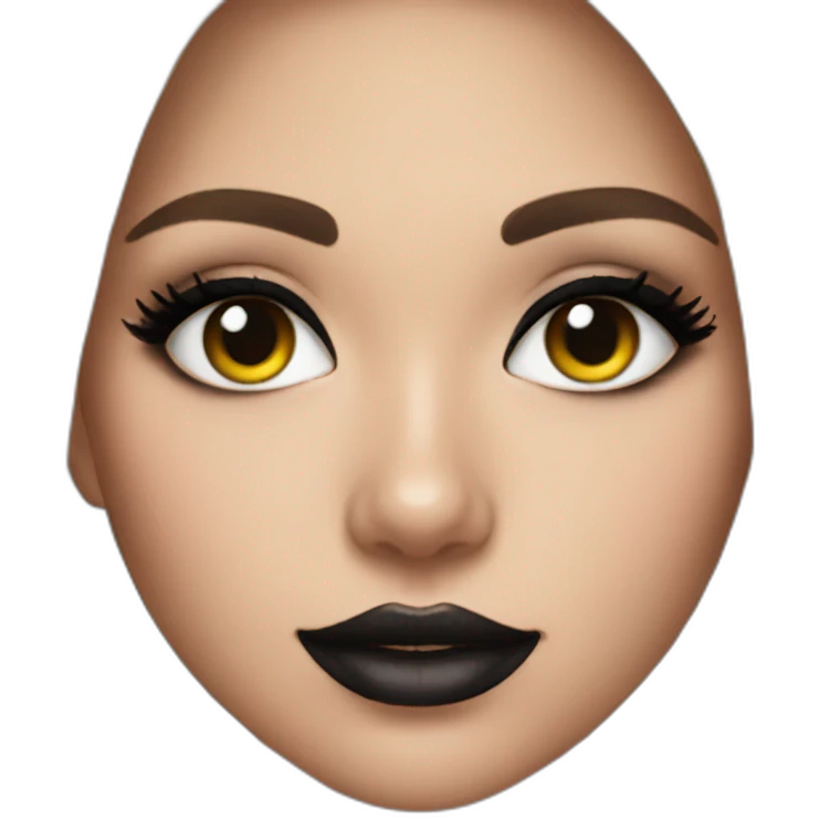 girl makeup with black cat emoji