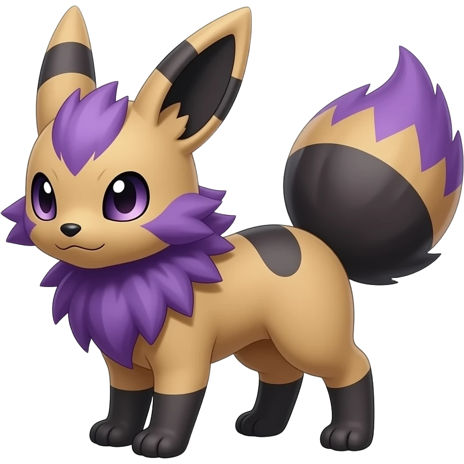 Badass Wisteria-colored Demonic Furret-Umbreon-Litten-Absol-Pokémon emoji