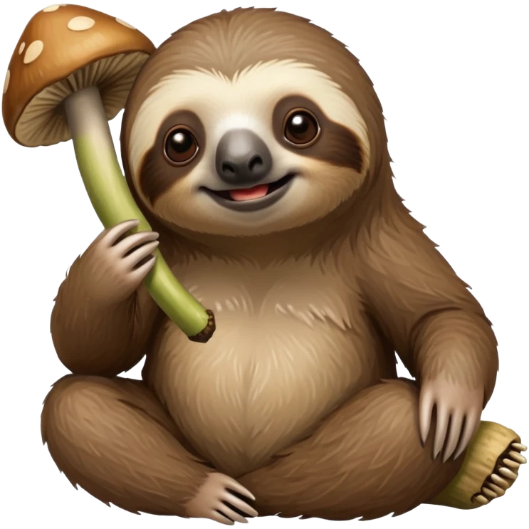 Sloth eating mushroom  emoji