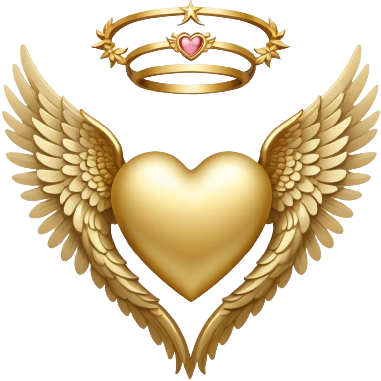 Divine Heart with angel wings and halo emoji
