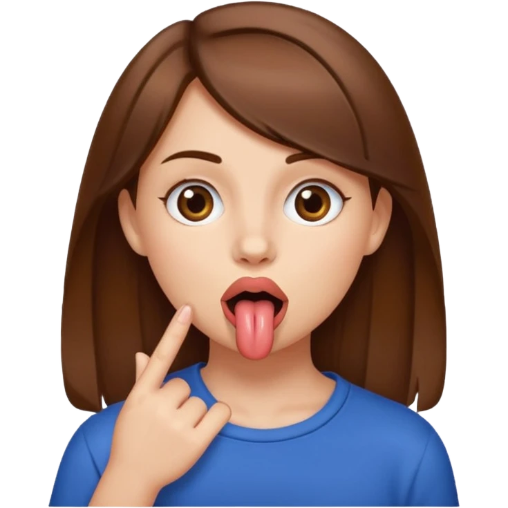 fille doigt dans la bouche tire la langue emoji