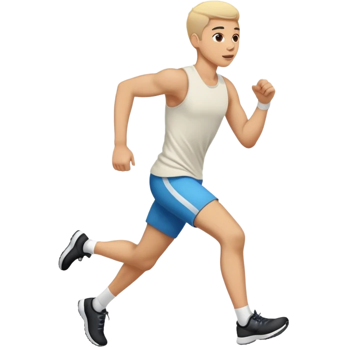 person running, light skin tone emoji