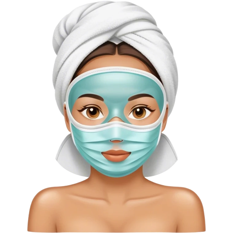 Biy with face mask spa beauty full face relaxing emoji