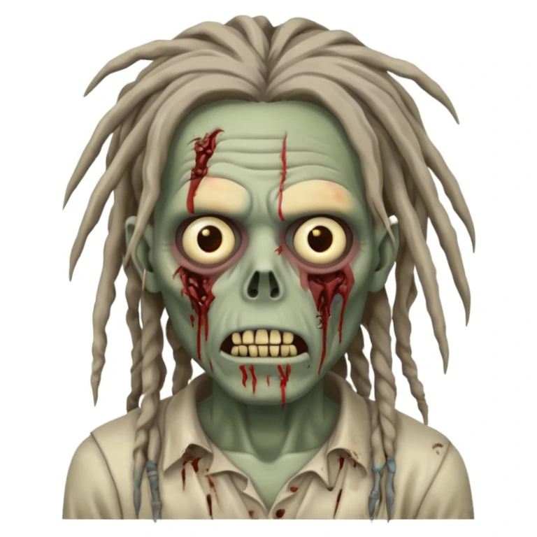 zombie guy with dreads  emoji