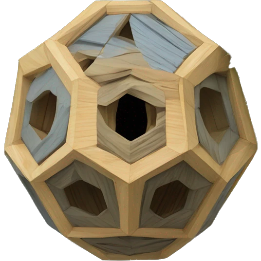 Overgrown Truncated Icosahedron tree birdhouse  emoji
