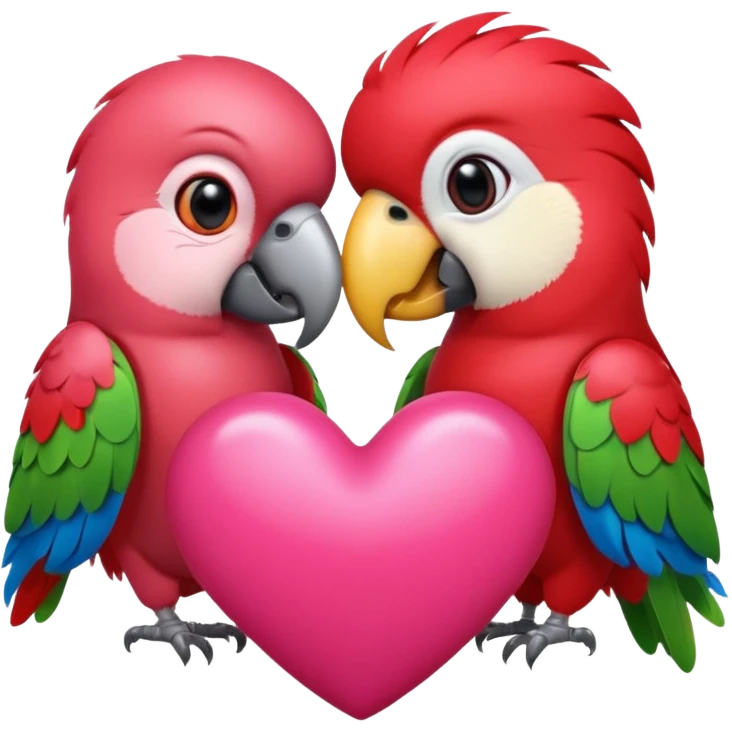 shiny heart kiss parrot emoji