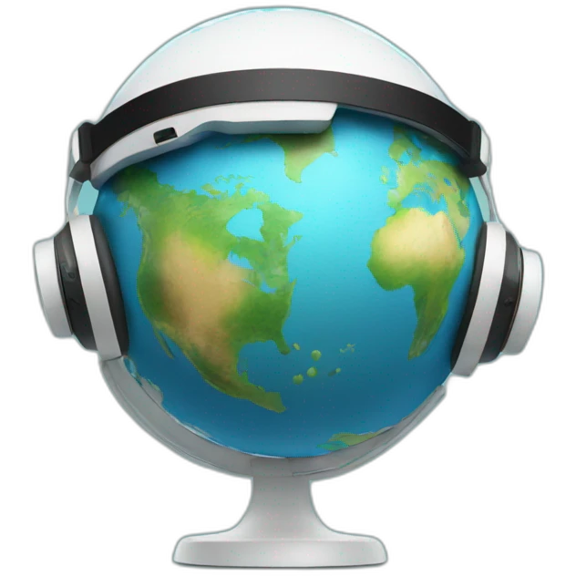 Globe wearing VR headset emoji