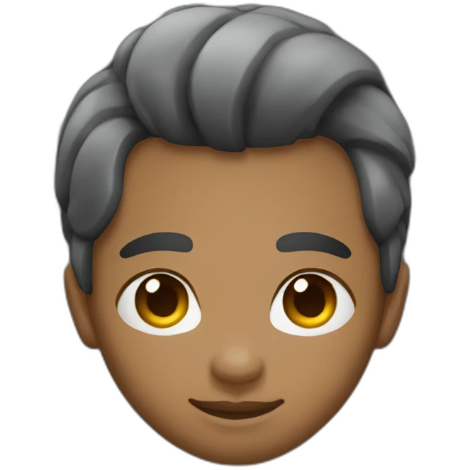 black slicked backed hair, --face emoji