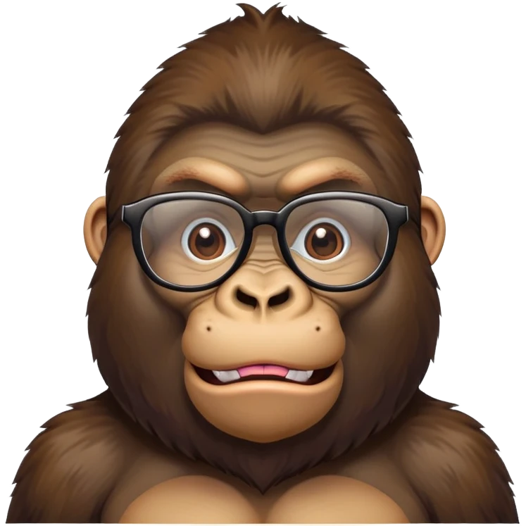 Funny gorilla in glasses  emoji