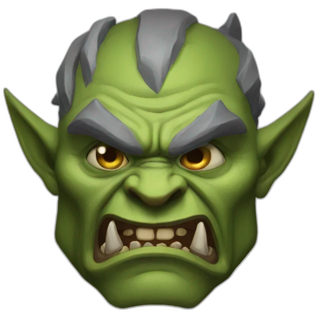 Orc(world of warcraft) zugzug face (derp) emoji