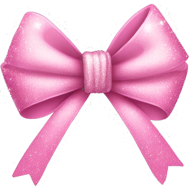 Pink bow with sparkles emoji