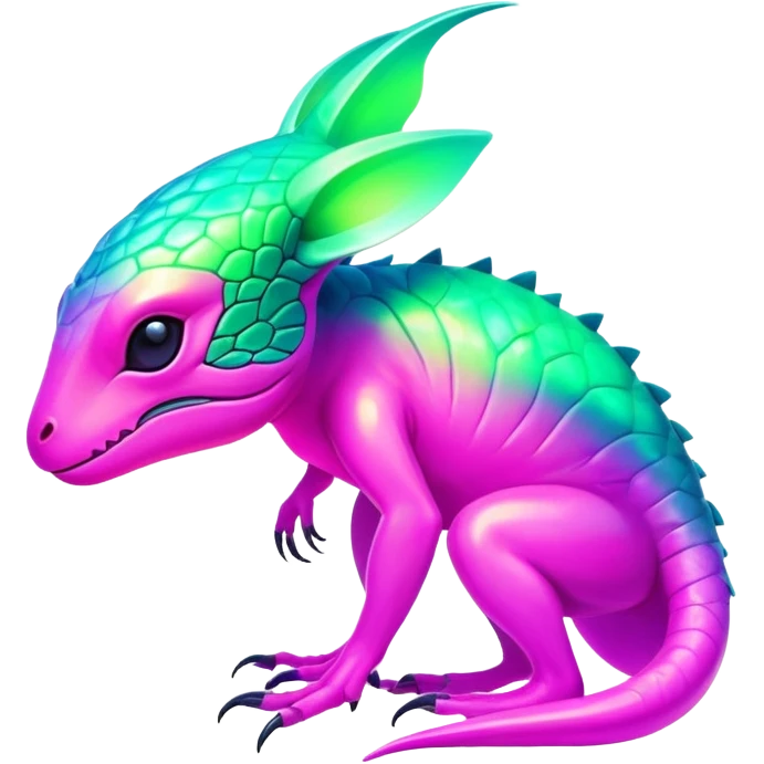 Tropical futuristic lush neon Fionbri-Vernid-creature (full body) emoji