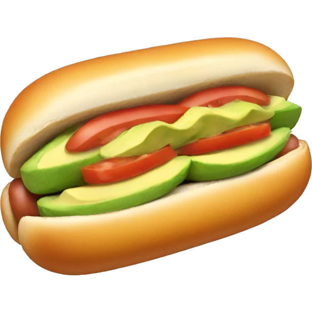 hotdog with avocado, tomato, and mayonnaise  emoji