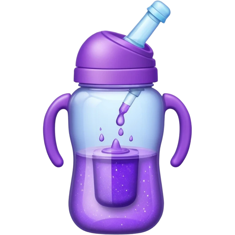 glitter purple and cian feeding bottle emoji