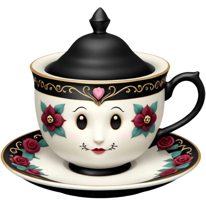 Alice in Wonderland teacup gothic emoji