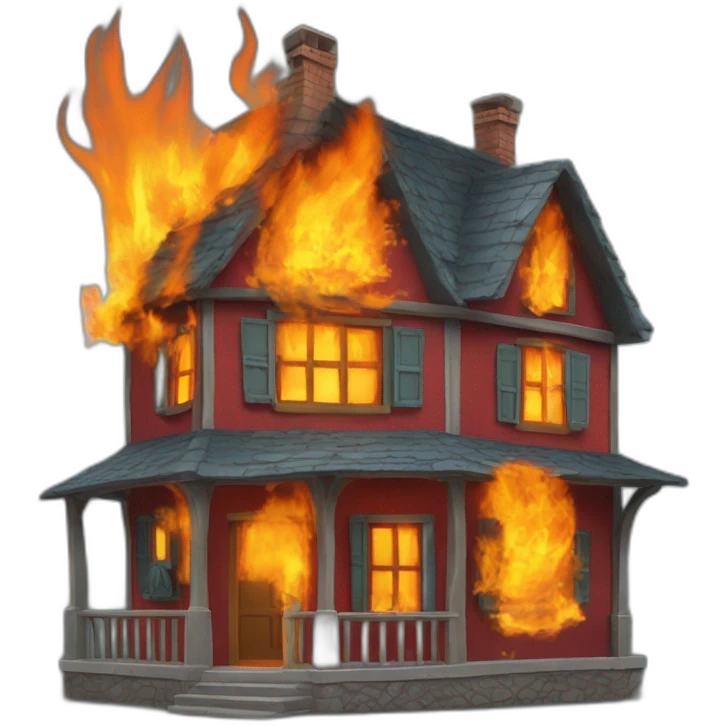 une maison en feu emoji