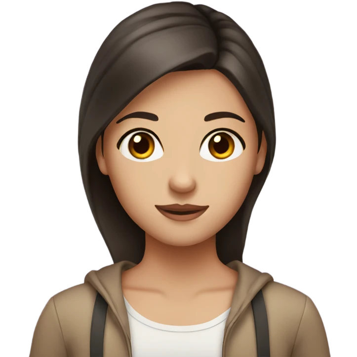 Girl with brown eyes and dark brown hair  emoji